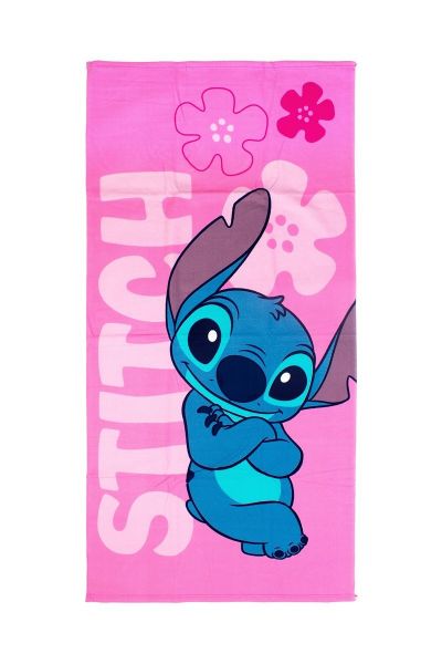 Πετσέτα Θαλάσσης Quick Dry Disney Home Lilo & Stitch 548 70X140 Pale Pink 100% Microfiber