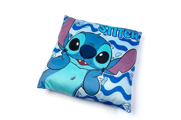 Βελούδινο Μαξιλάρι Disney Home Stitch 09 38X38 Blue 100% Velboa