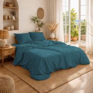 Κουβέρτα Πικέ Μονόχρωμη 325 gr/m² 255x270 Petrol 100% Cotton