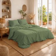 Κουβέρτα Πικέ Μονόχρωμη 325 gr/m² 225x270 Olive 100% Cotton