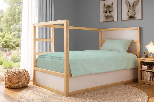 Κουβέρτα Πικέ Μονόχρωμη 325 gr/m² 165x270 Mint 100% Cotton