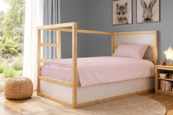 Κουβέρτα Πικέ Μονόχρωμη 325 gr/m² 165x270 English Rose 100% Cotton