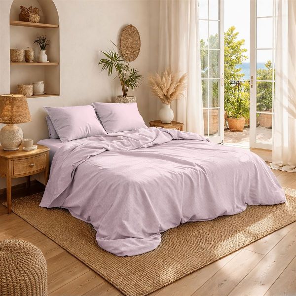 Κουβέρτα Πικέ Μονόχρωμη 325 gr/m² 255x270 English Rose 100% Cotton