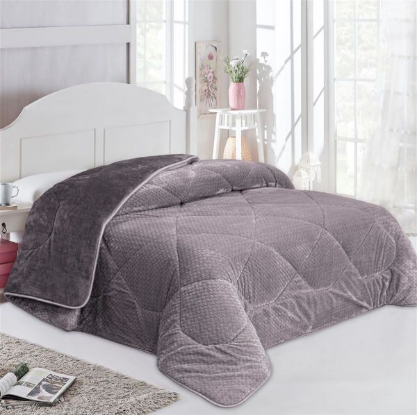 Κουβερτοπάπλωμα Jacquard Waves-Fleece 700 gr/m² 1960 Grey 220x240 100% Polyester
