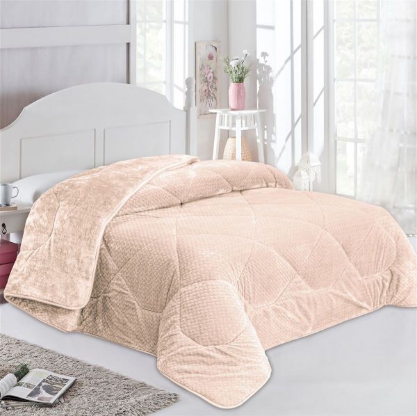 Κουβερτοπάπλωμα Jacquard Waves-Fleece 700 gr/m² 1960 Mocha 220x240 100% Polyester