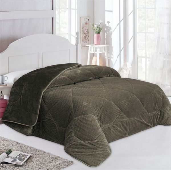 Κουβερτοπάπλωμα Jacquard Waves-Fleece 700 gr/m² 1960 Olive 220x240 100% Polyester